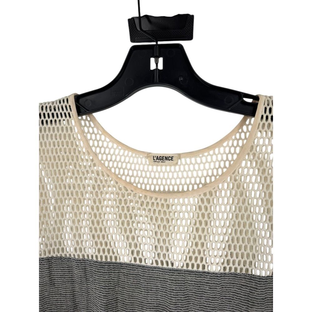 L'Agence Women's Colorblock Mesh Sleeveless Shift Mini Dress Size 6 - Picture 4 of 7